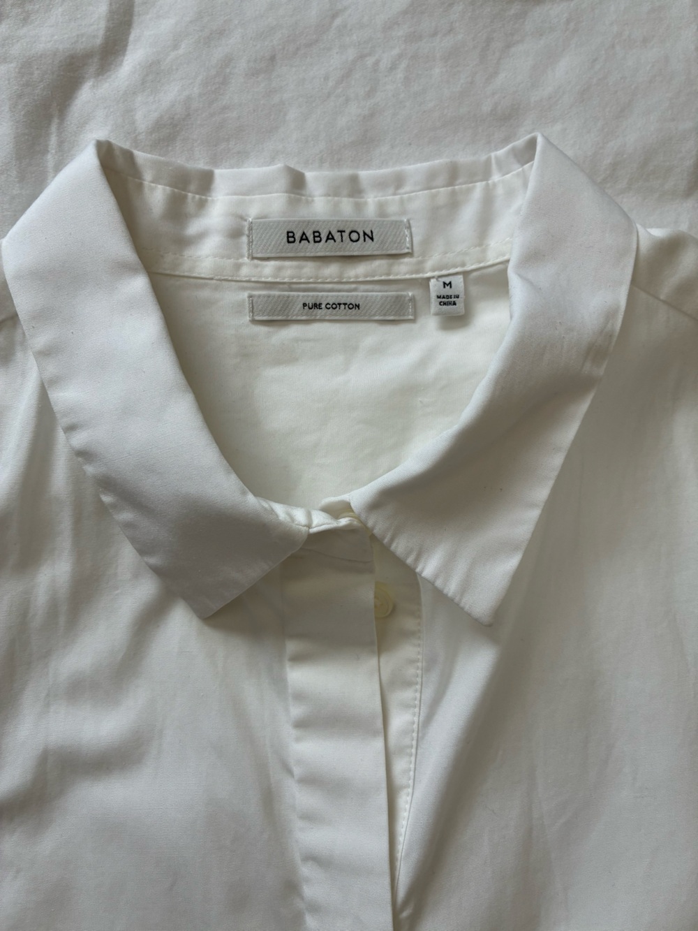 Babaton 100% Cotton Shirt Dress in White, Size Medium